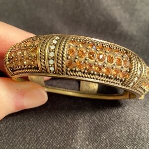 Vintage Signed Heidi Daus Citroen and Opal Hinged Bracelet. Beautiful Condition.